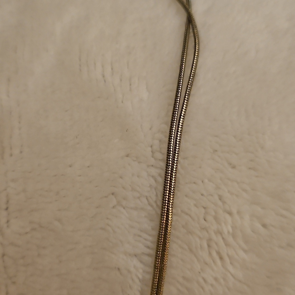 Vtg KENNETH COLE Caramel Enamel Leaf Pendant Double Snake Chain Beaded Necklace - Picture 5 of 7